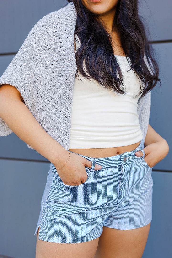 The American Dreamer Navy Striped Shorts