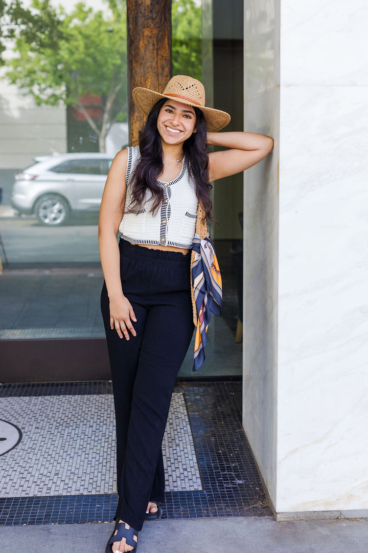 The You First Button Front Knit Sweater Tank Top