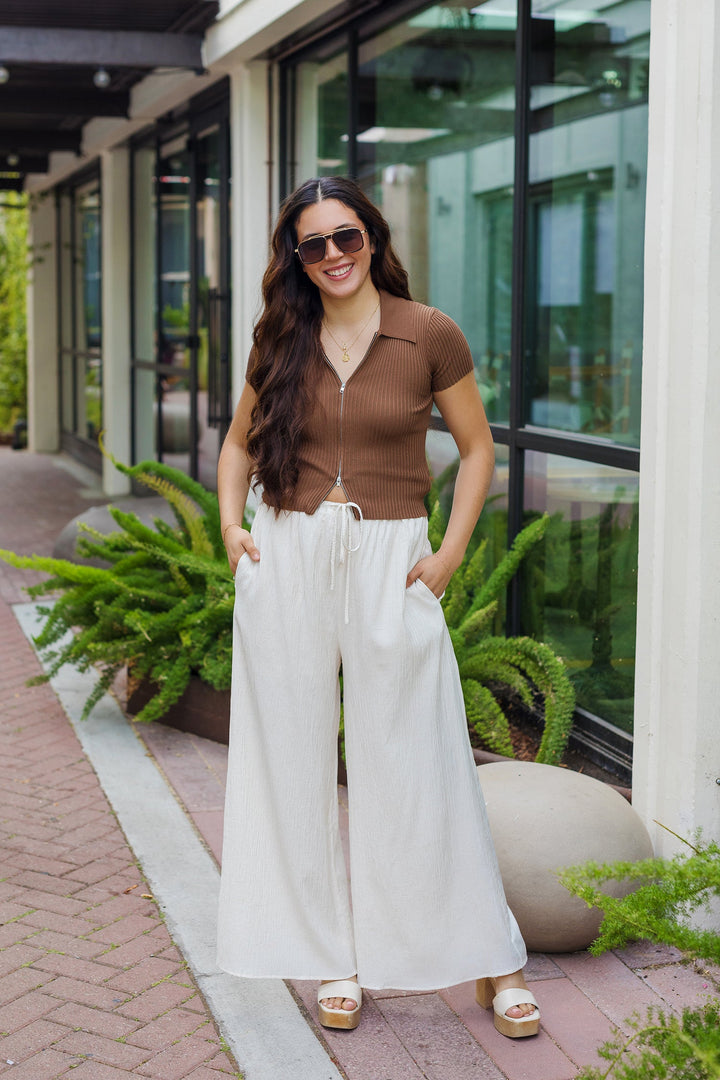 The Round 'Em Up Zip Front Top