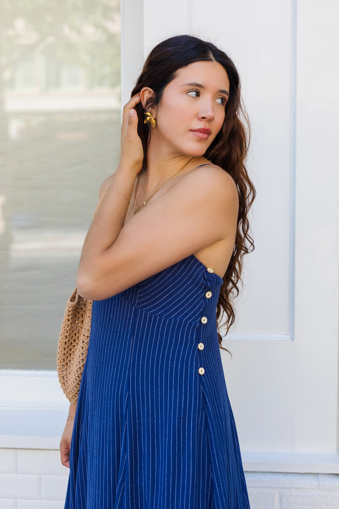 The Coco Cabana Linen Midi Dress Medium / Natural The Coco Cabana Linen Midi Dress Medium / Natural