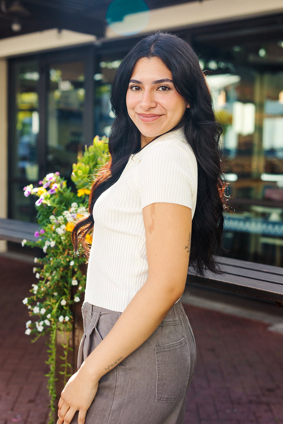 The Round 'Em Up Zip Front Top