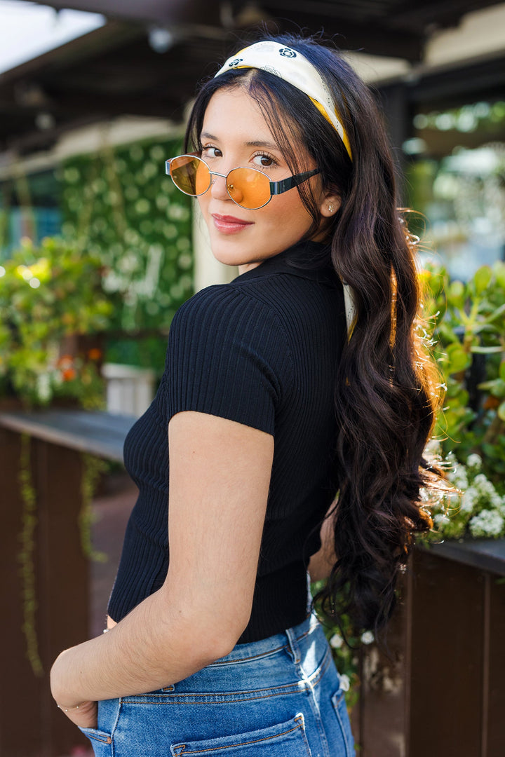 The Round 'Em Up Zip Front Top