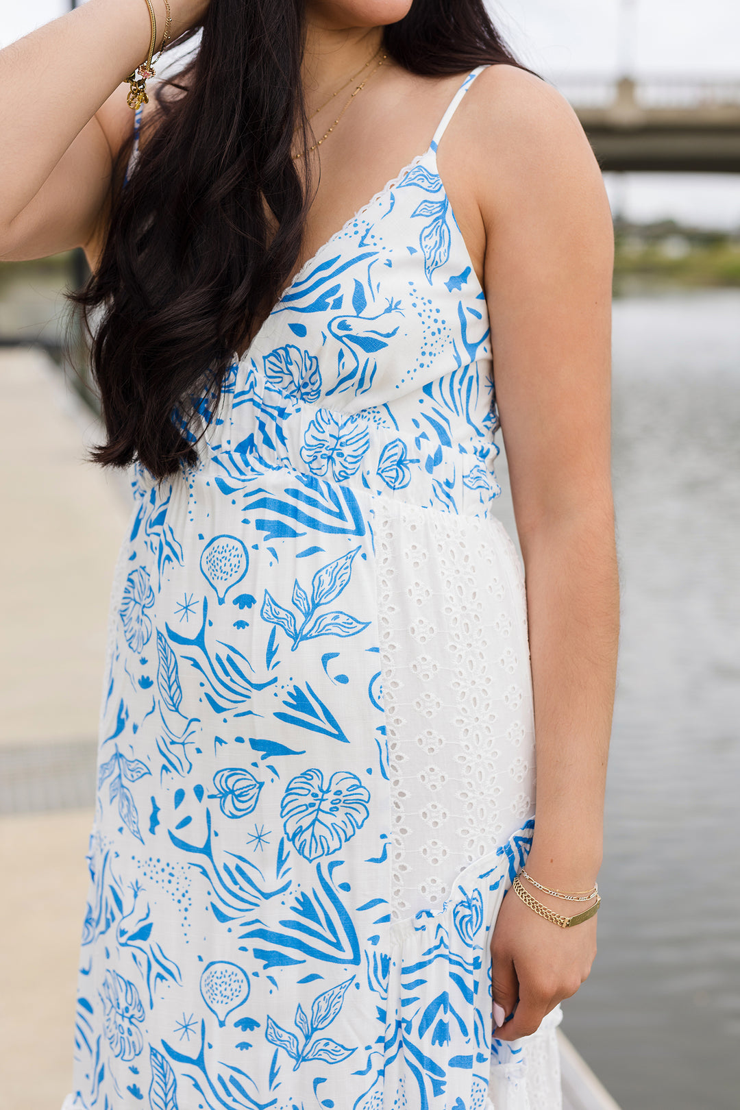 The Skies Of Blue Floral Maxi Dress