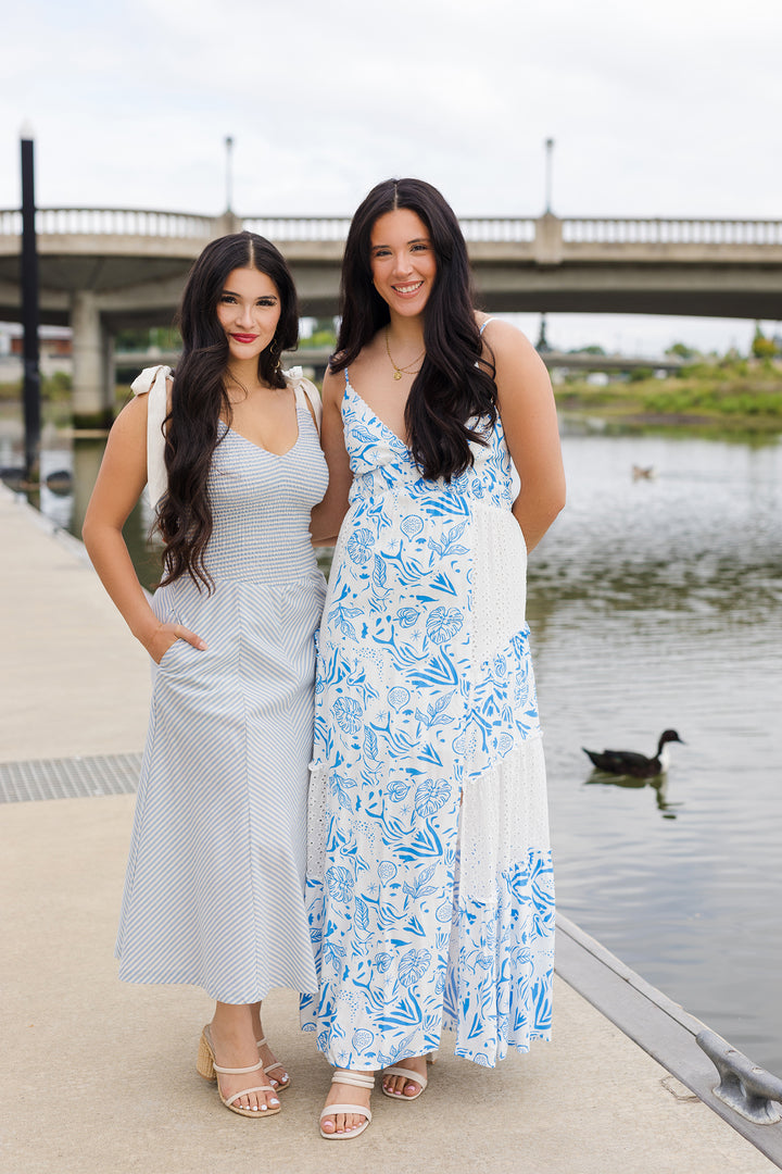 The Skies Of Blue Floral Maxi Dress