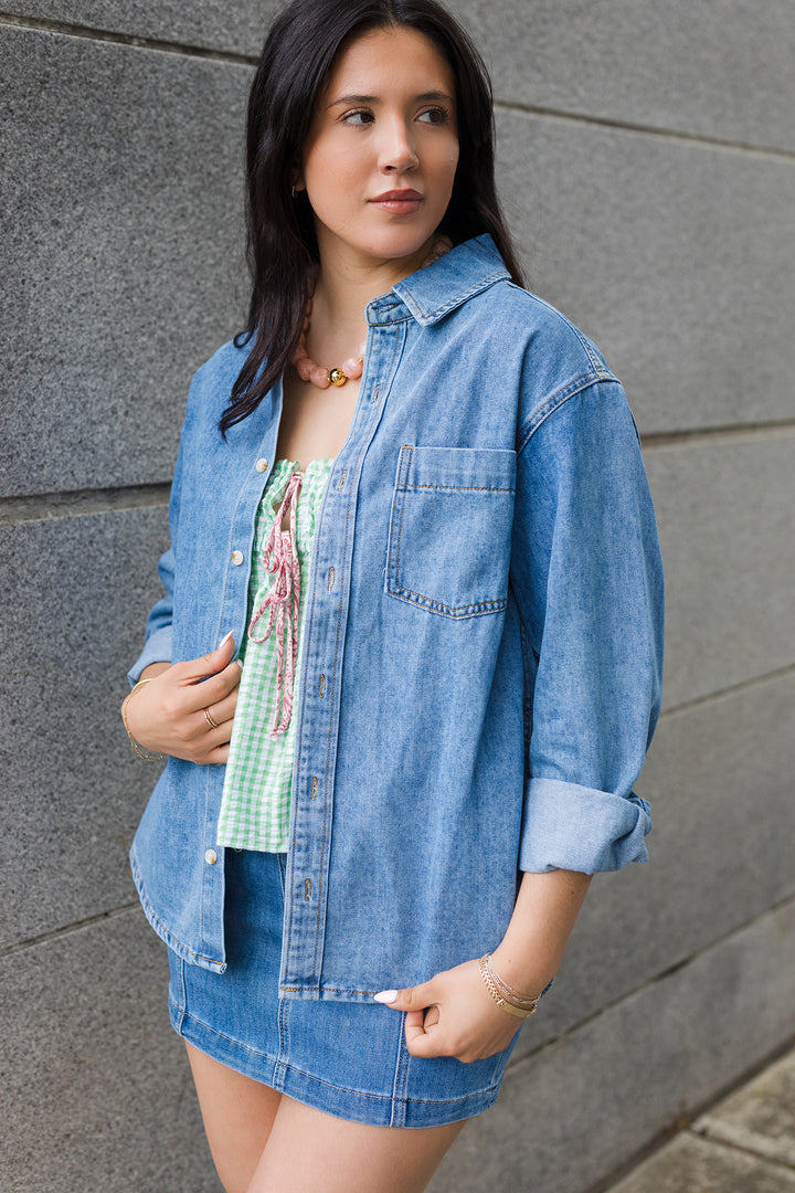 The Summer Nights Denim Oversized Shacket