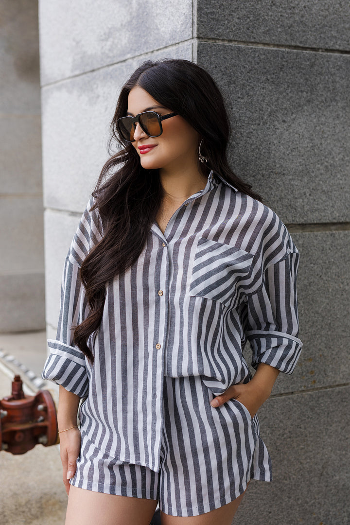The Sweet Summertime Striped Linen Shorts