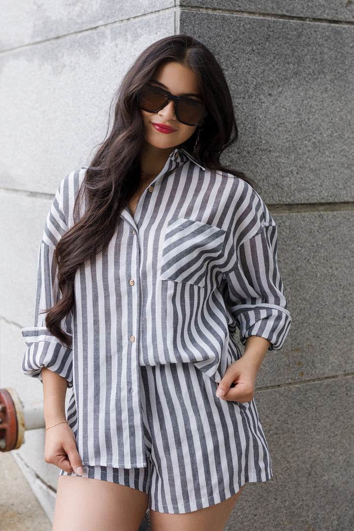 The Sweet Summertime Striped Button Front Top