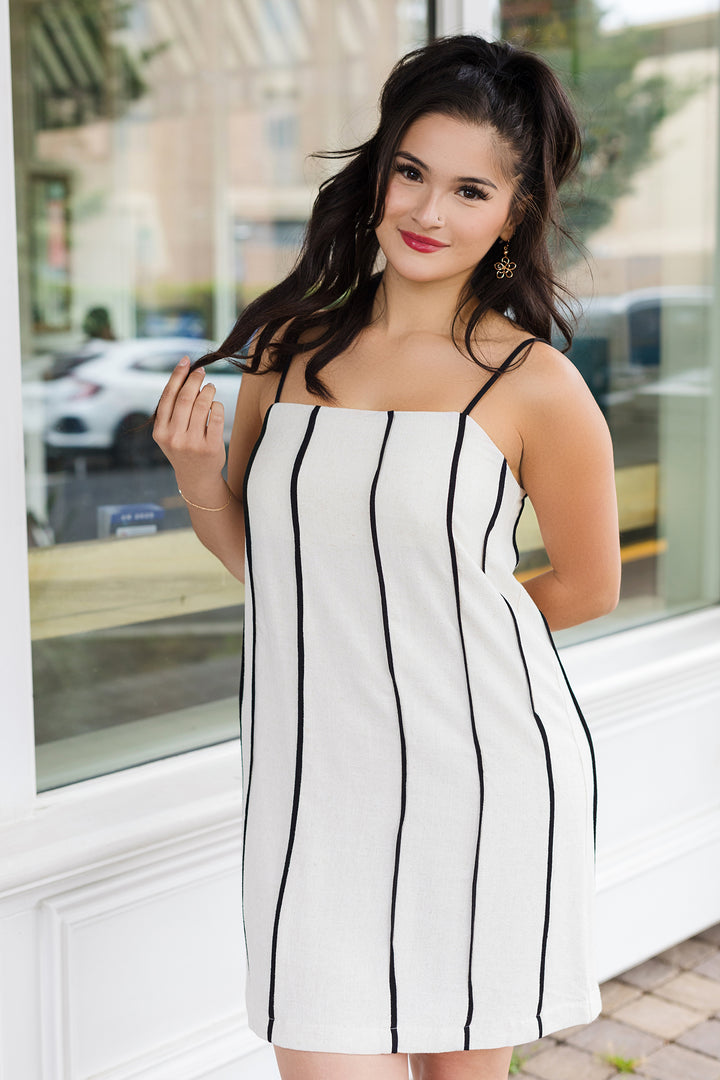 The Laguna Striped Linen Mini Dress