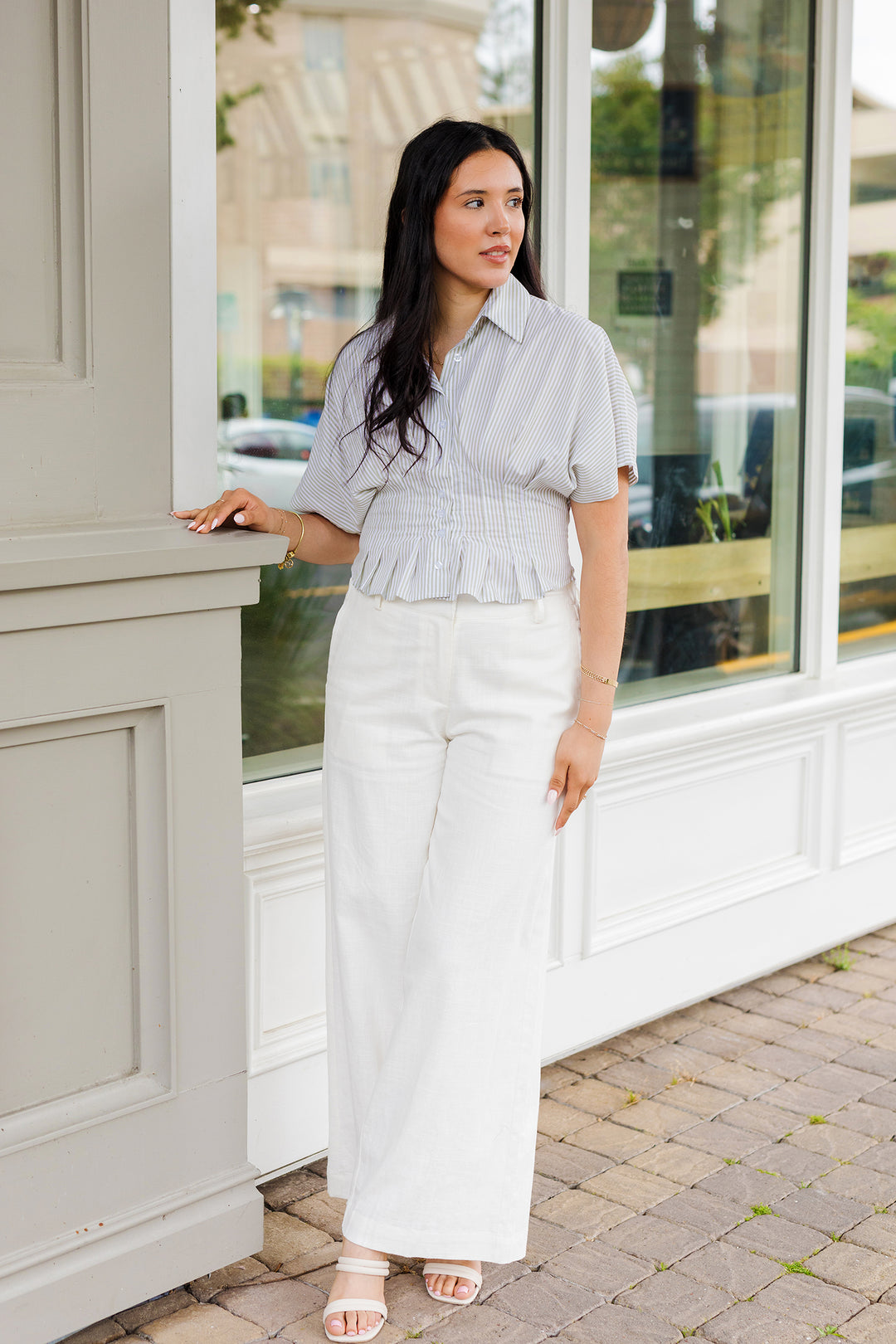 The Cape Cod Striped Cinched Waist Top