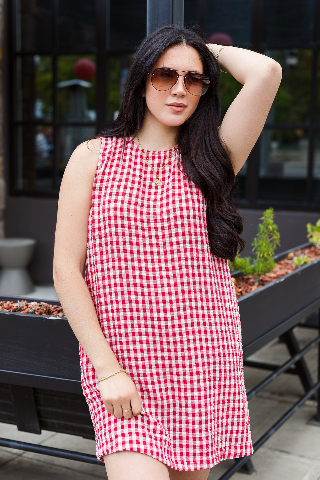 The Nantucket Red Gingham Mini Dress