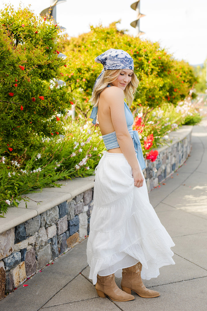 The Floral Satin Bandana Scarf