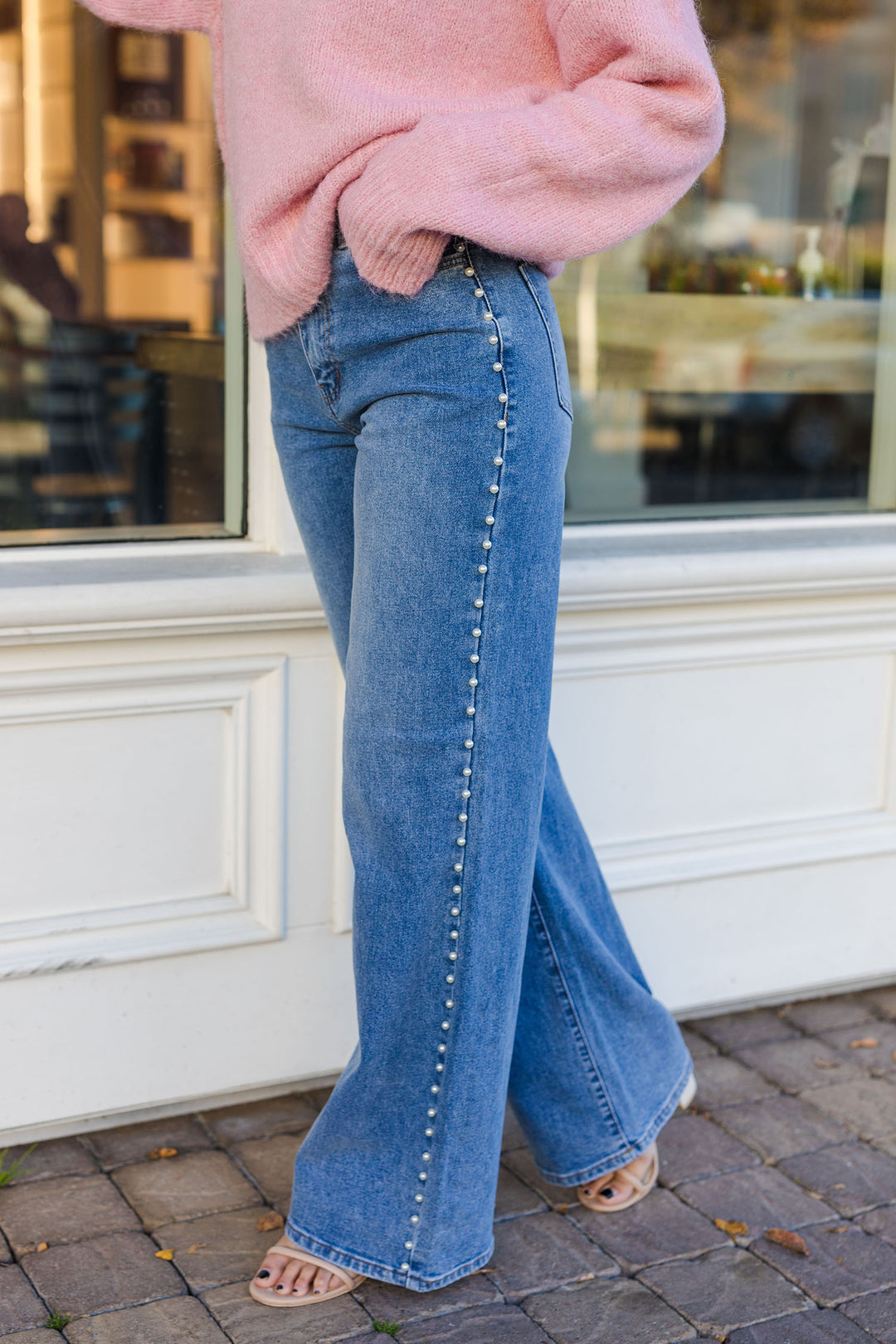Jeans Outfit Pearl Jeans Zara The Denim Pearls Wide Leg Jeans