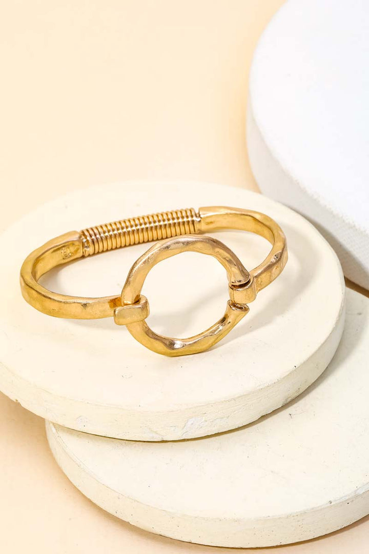 The Hammered Circle Bangle Bracelet