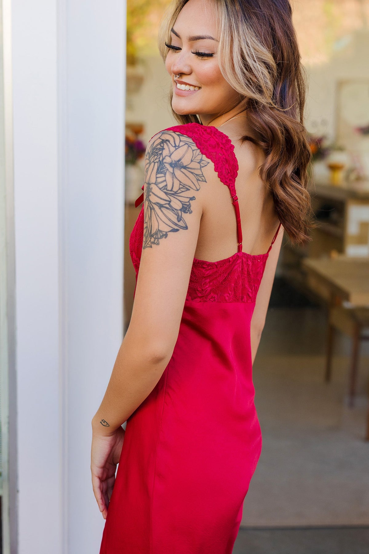 The Cherry on Top Red Satin Maxi Dress Shoppe Twelve The Cherry on Top Red Satin Maxi Dress Shoppe Twelve