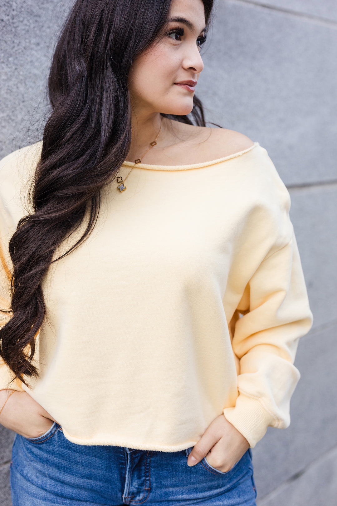 The B-A-N-A-N-A-S Off The Shoulder Sweatshirt
