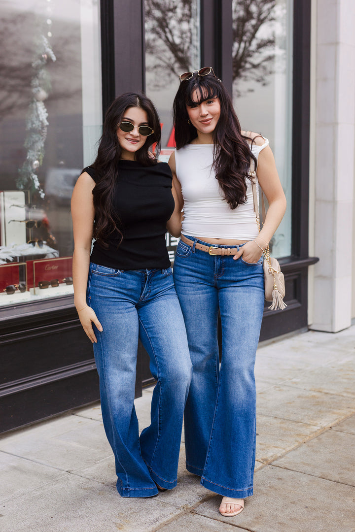 The Forever Young Asymmetrical Neck Sweater Top