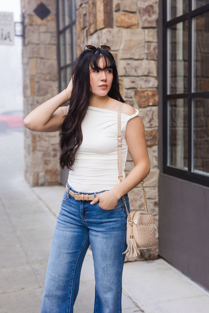 The Twist of Fate Off-Shoulder Knit Top