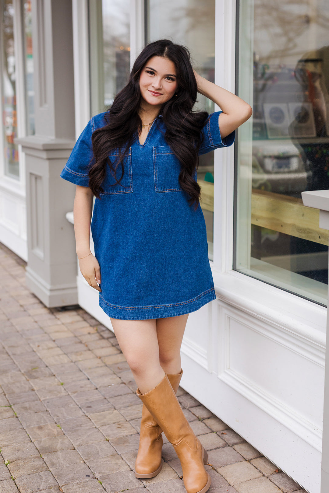 The Around The Way Denim Mini Dress