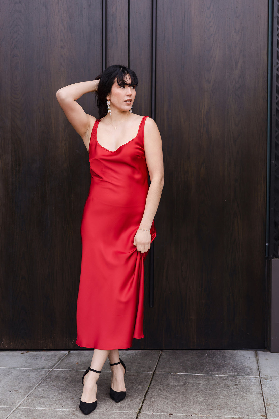 The Saylor Sleeveless Slip Dress Small / Red The Saylor Sleeveless Slip Dress Small / Red