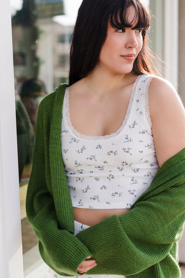 The Pointelle Floral Tank Top