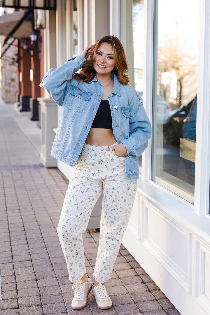 The Pick Me Floral Denim Pants