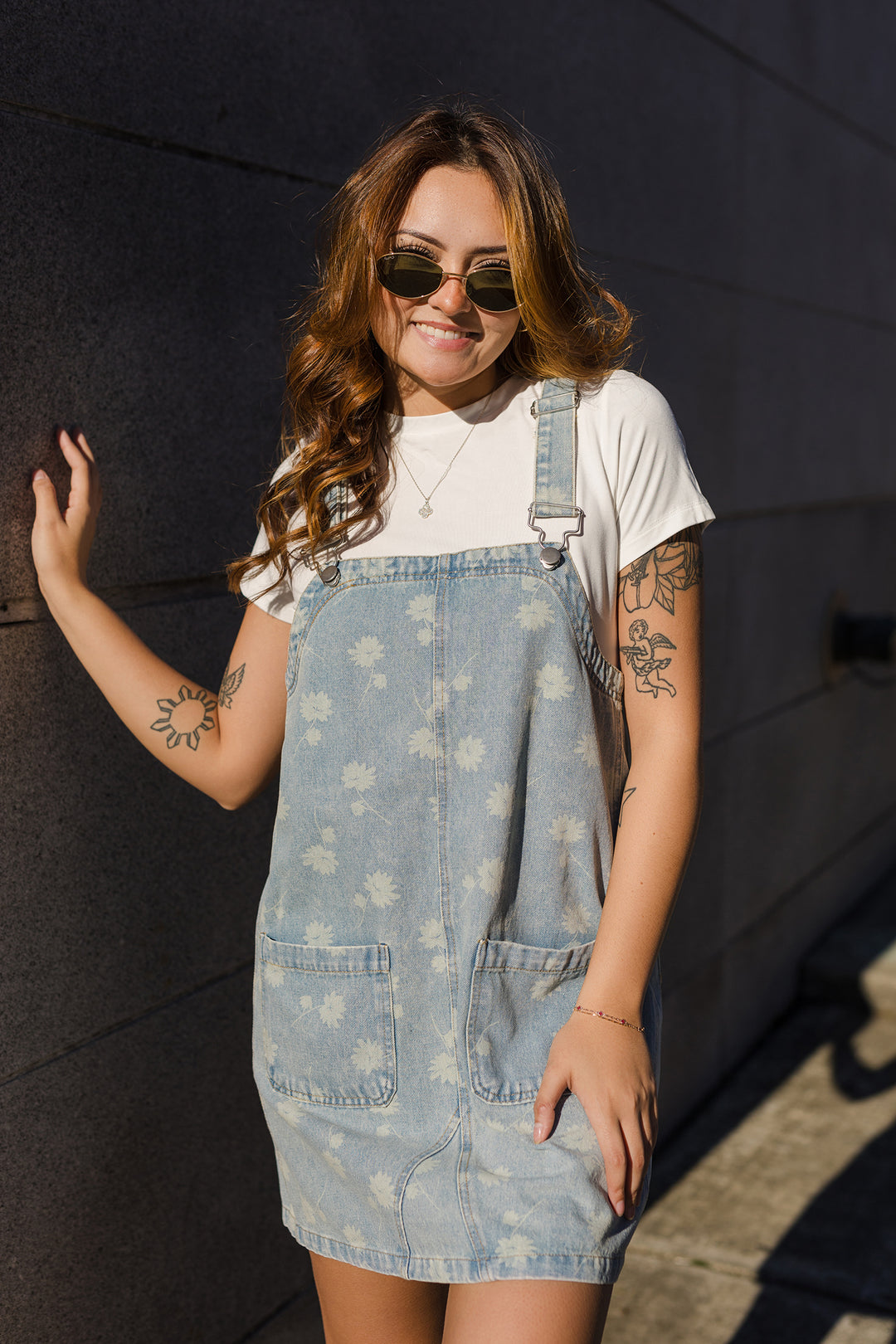 The Make a Wish Dandelion Overall Mini Dress