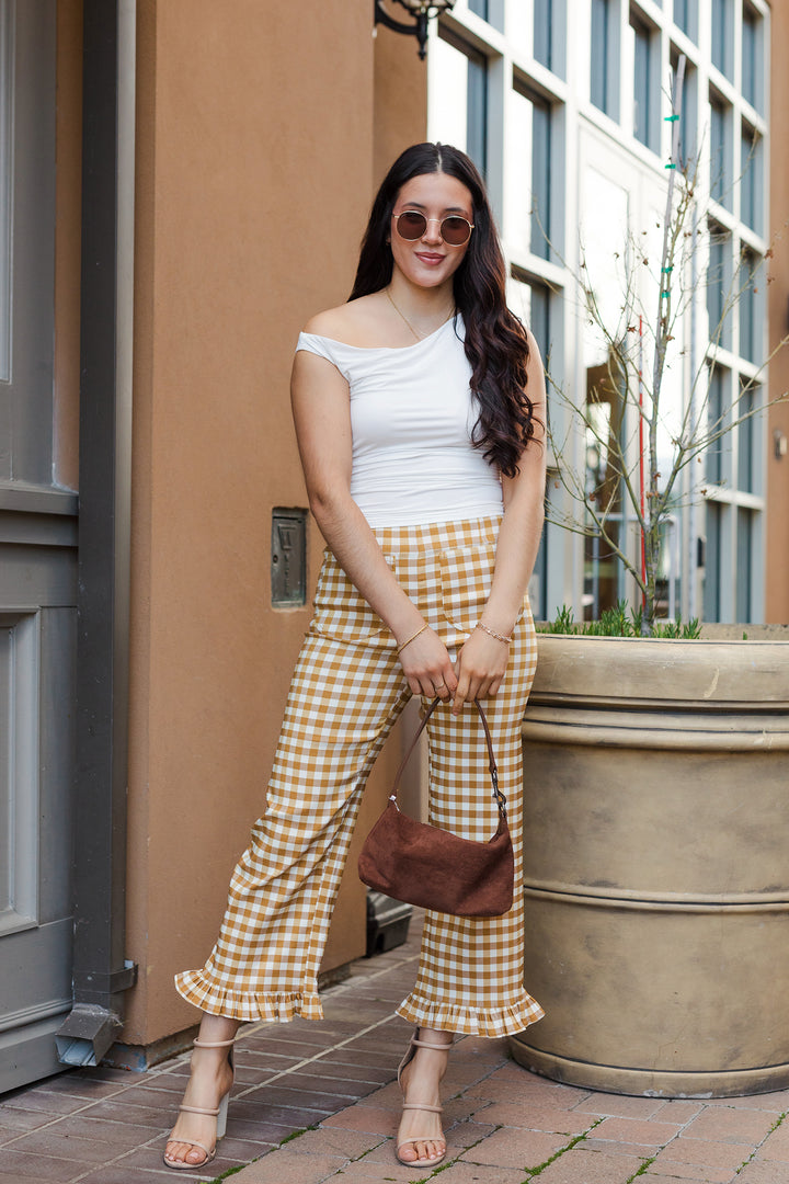 The Check Yourself Gingham Ruffle Pants