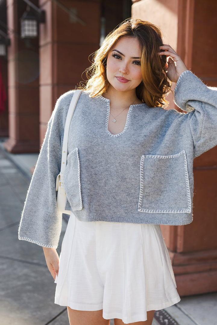 The Pocket Change Whipstitch Detail Sweater