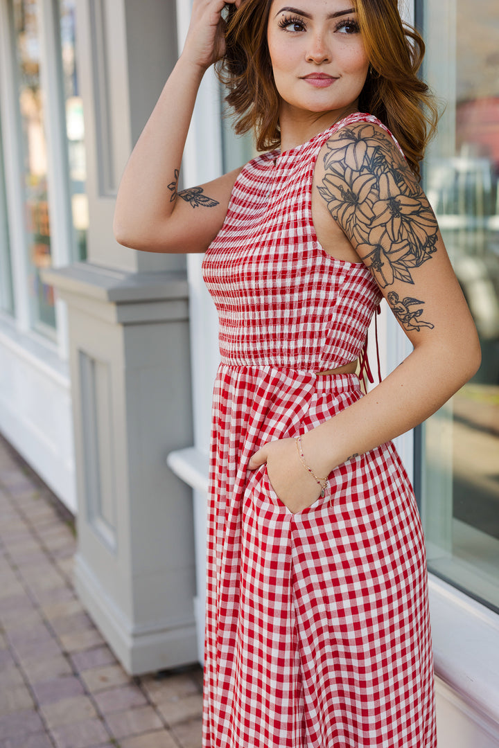 The Apple Hill Gingham Midi Dress