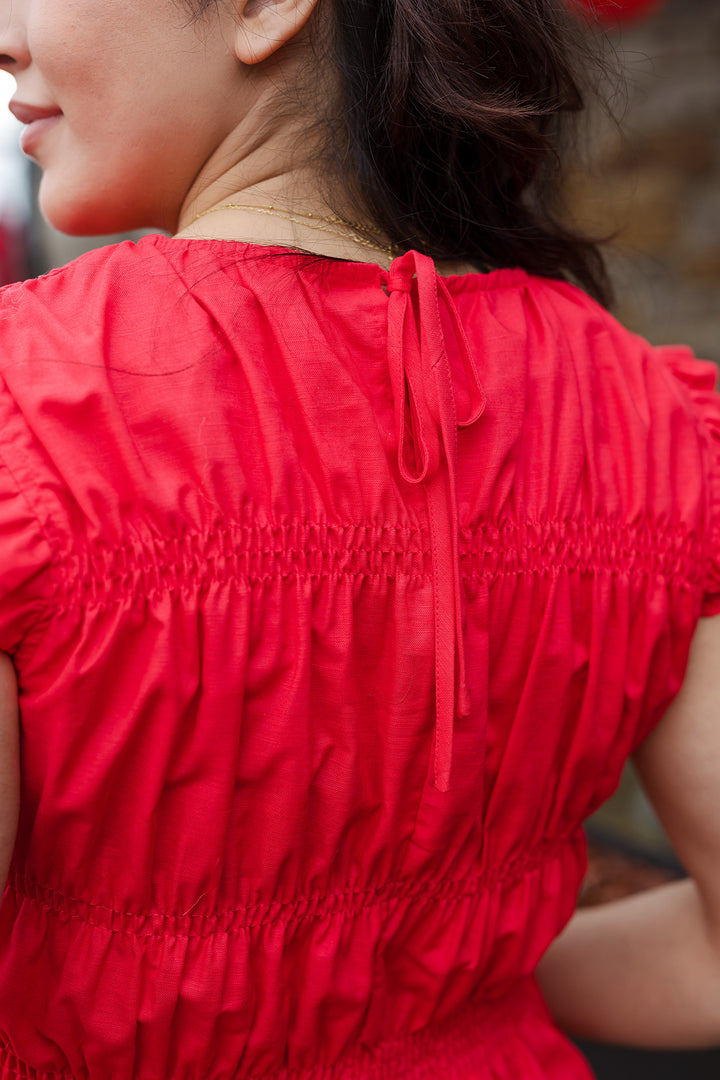 The Red Hot Ruffle Sleeveless Top