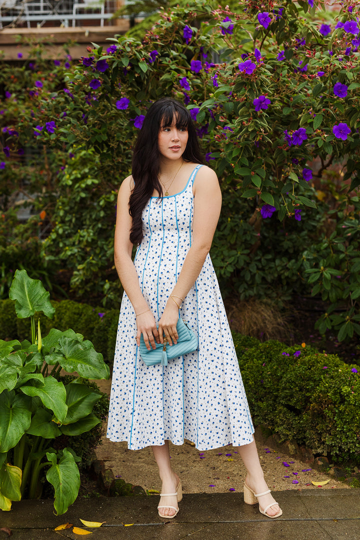 The Something Blue Floral Print Midi Dress