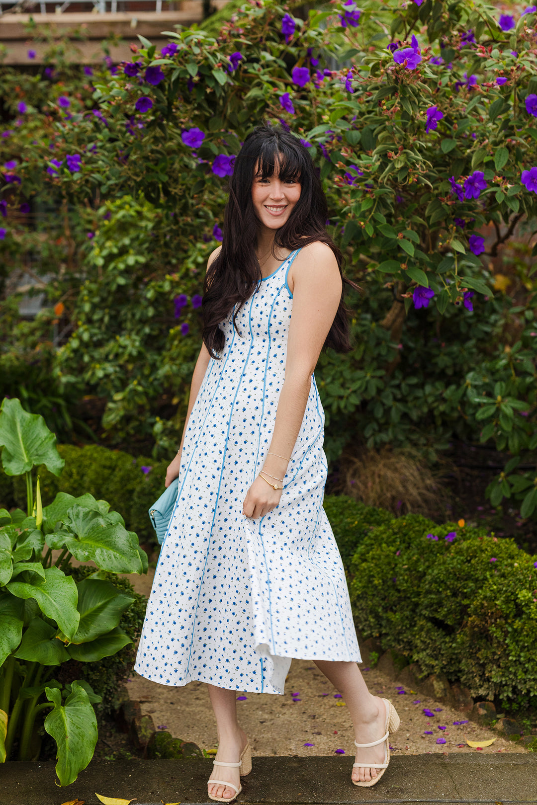 The Something Blue Floral Print Midi Dress