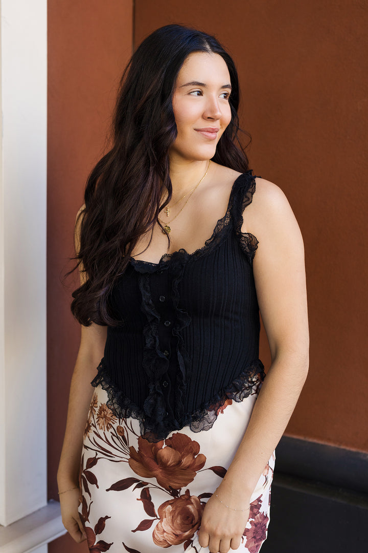 The Lovely In Lace Ivory Corset Tank Top