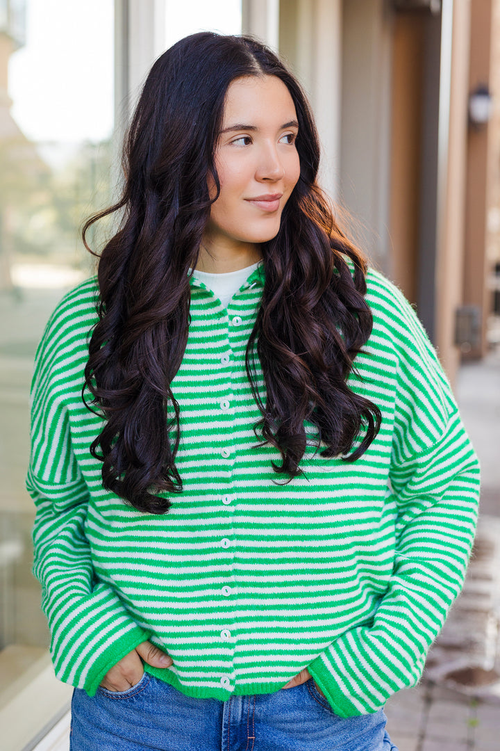 The Piper Striped Soft Cardigan Sweater