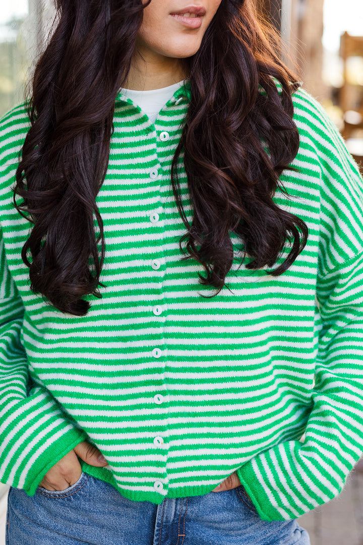 The Piper Striped Soft Cardigan Sweater