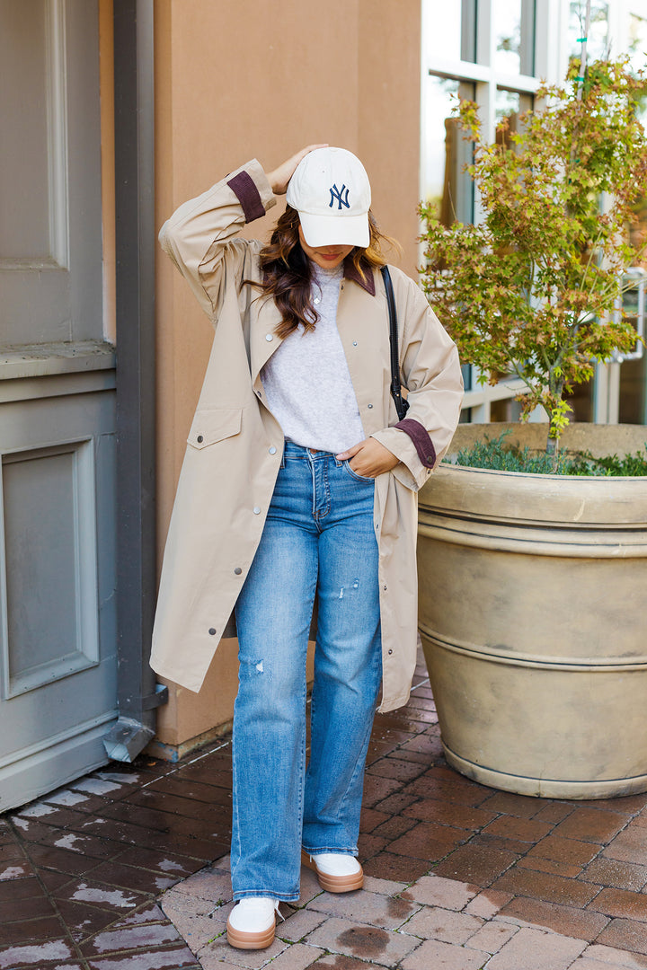 The Clocking Trends Khaky Long Trench Coat