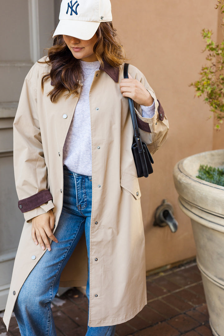 The Clocking Trends Khaky Long Trench Coat
