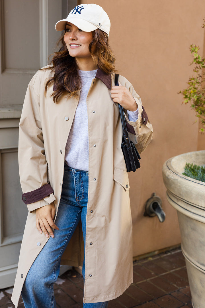 The Clocking Trends Khaky Long Trench Coat