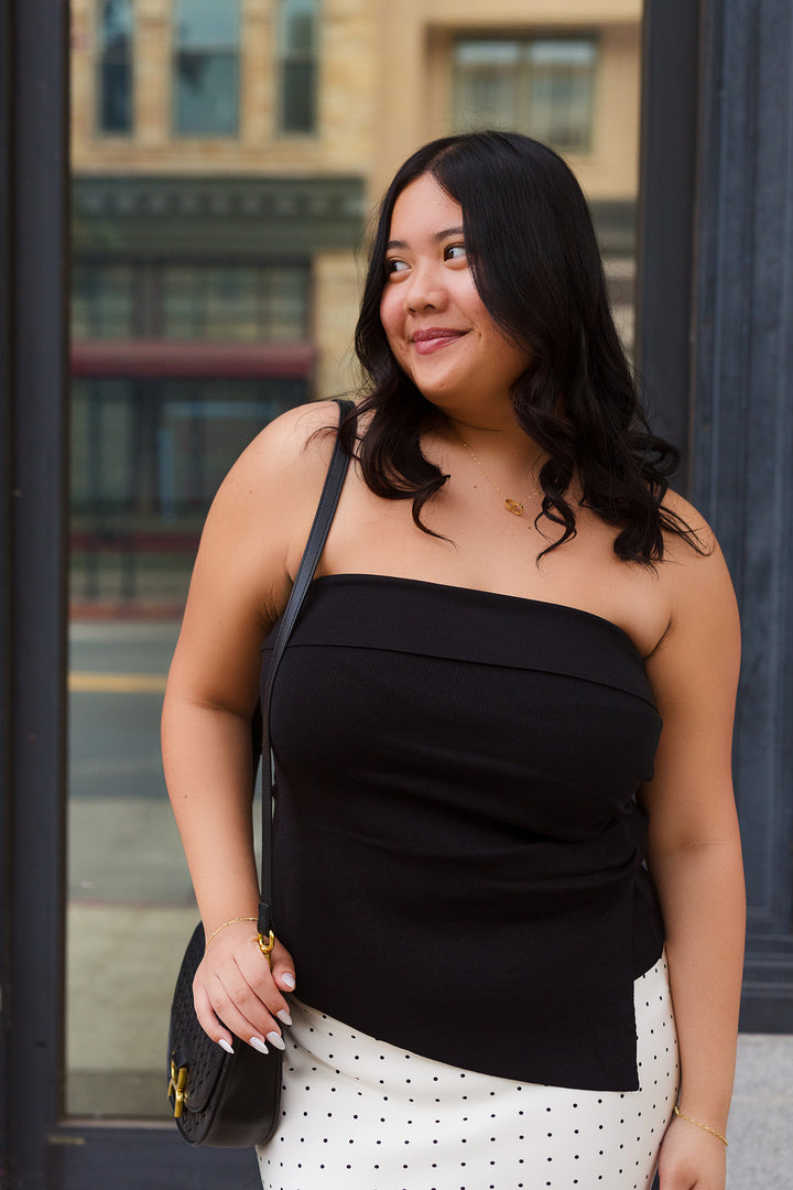 The Off-Center Stage Strapless Top