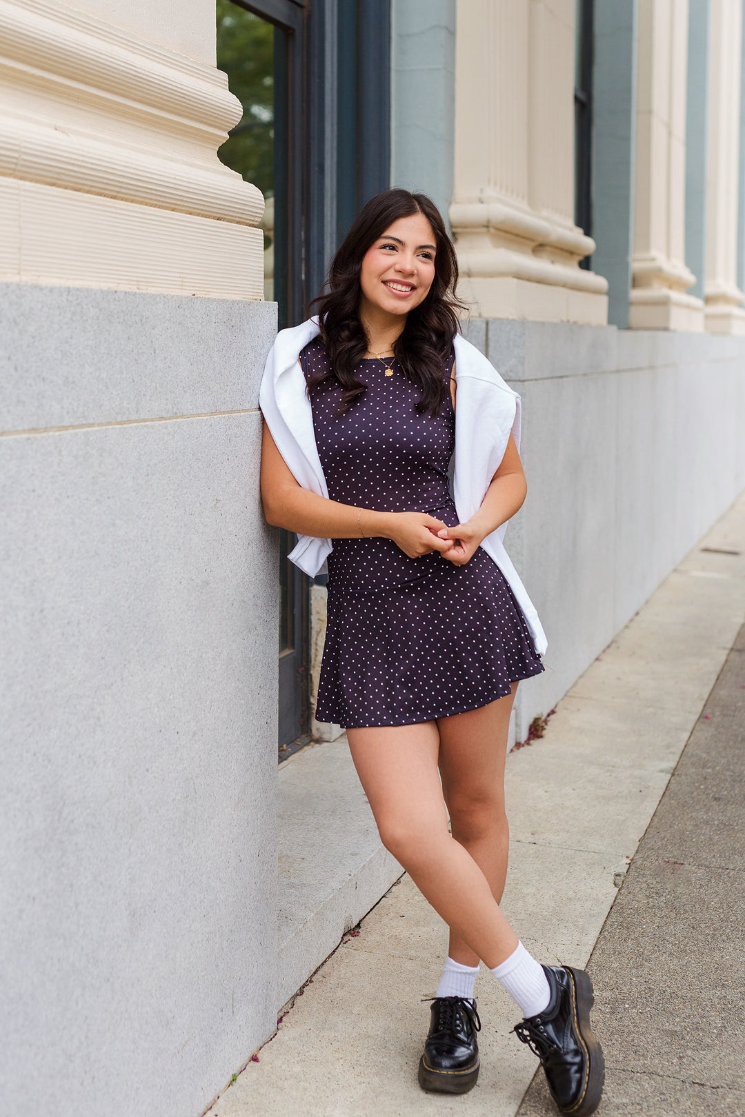 The Hello Molly Black Polka Dot Athletic Dress