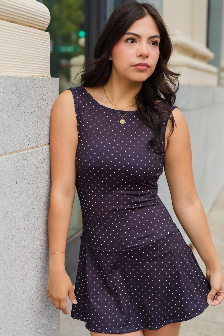 The Hello Molly Black Polka Dot Athletic Dress