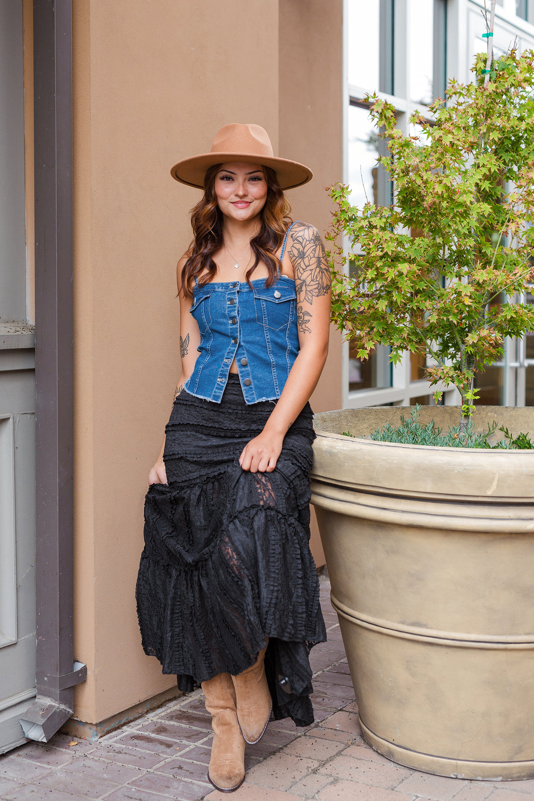 The Bohemian Black Lace Maxi Skirt