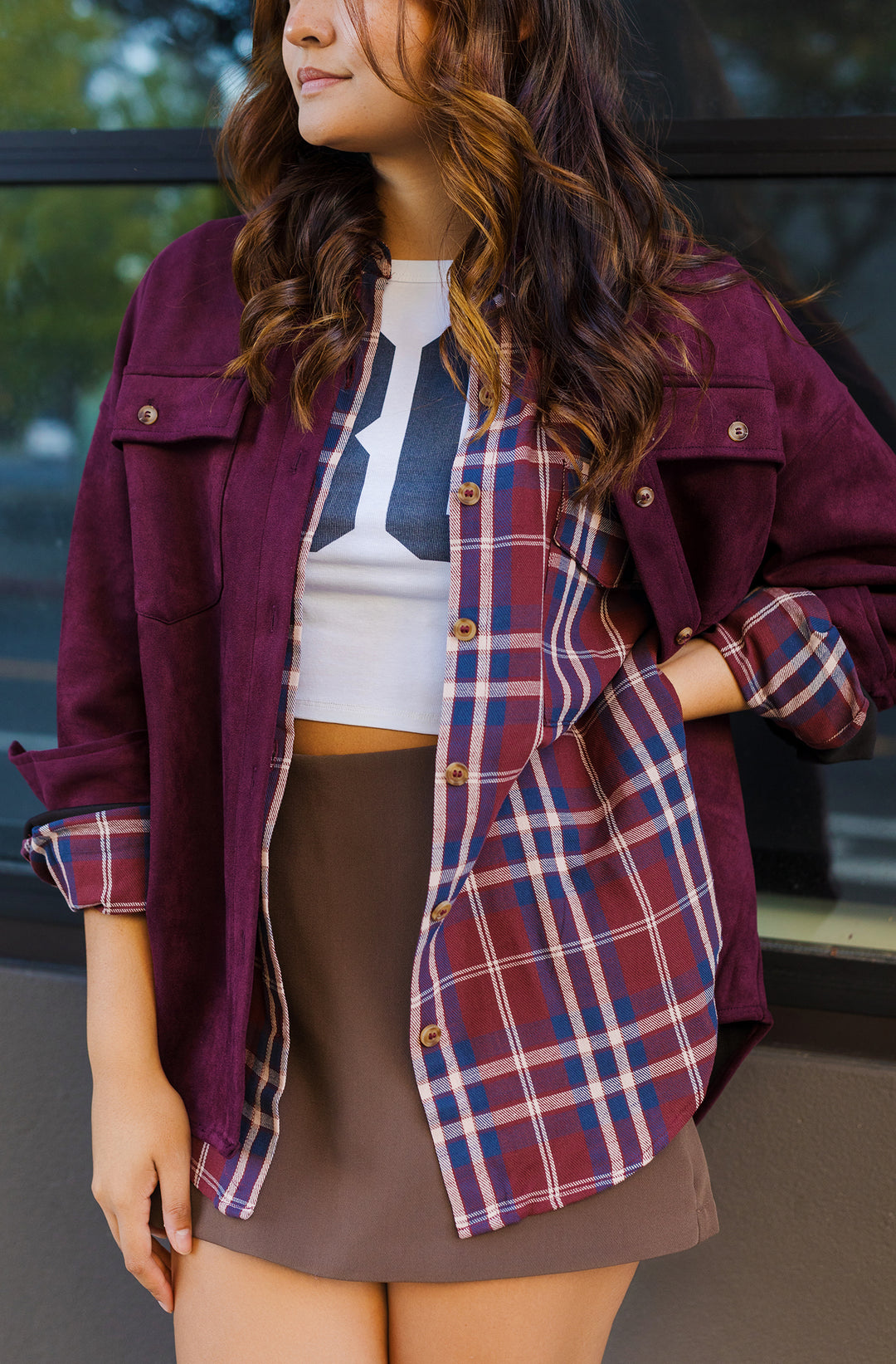The Rancher Burgundy Plaid Button Front Shirt
