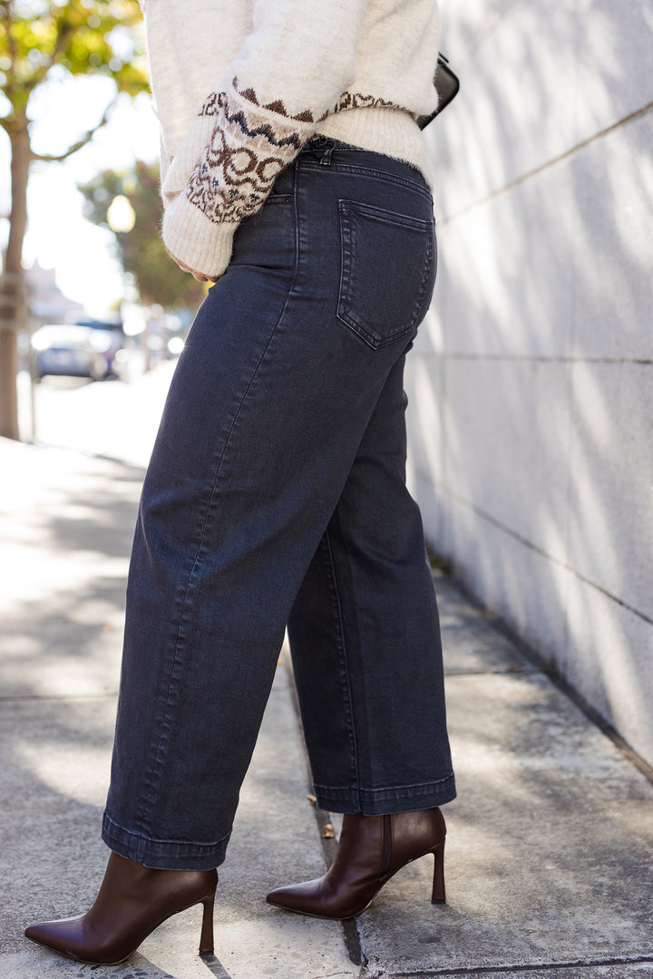 The Carbon Wash Wide Leg Jeans by Hidden