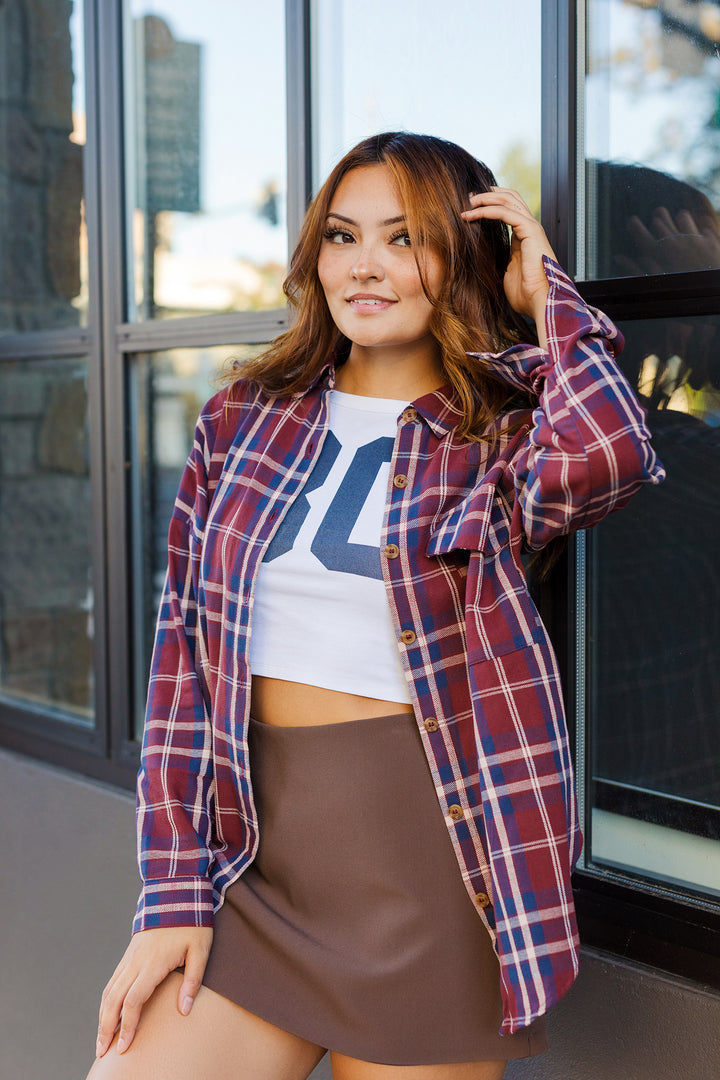 The Rancher Burgundy Plaid Button Front Shirt