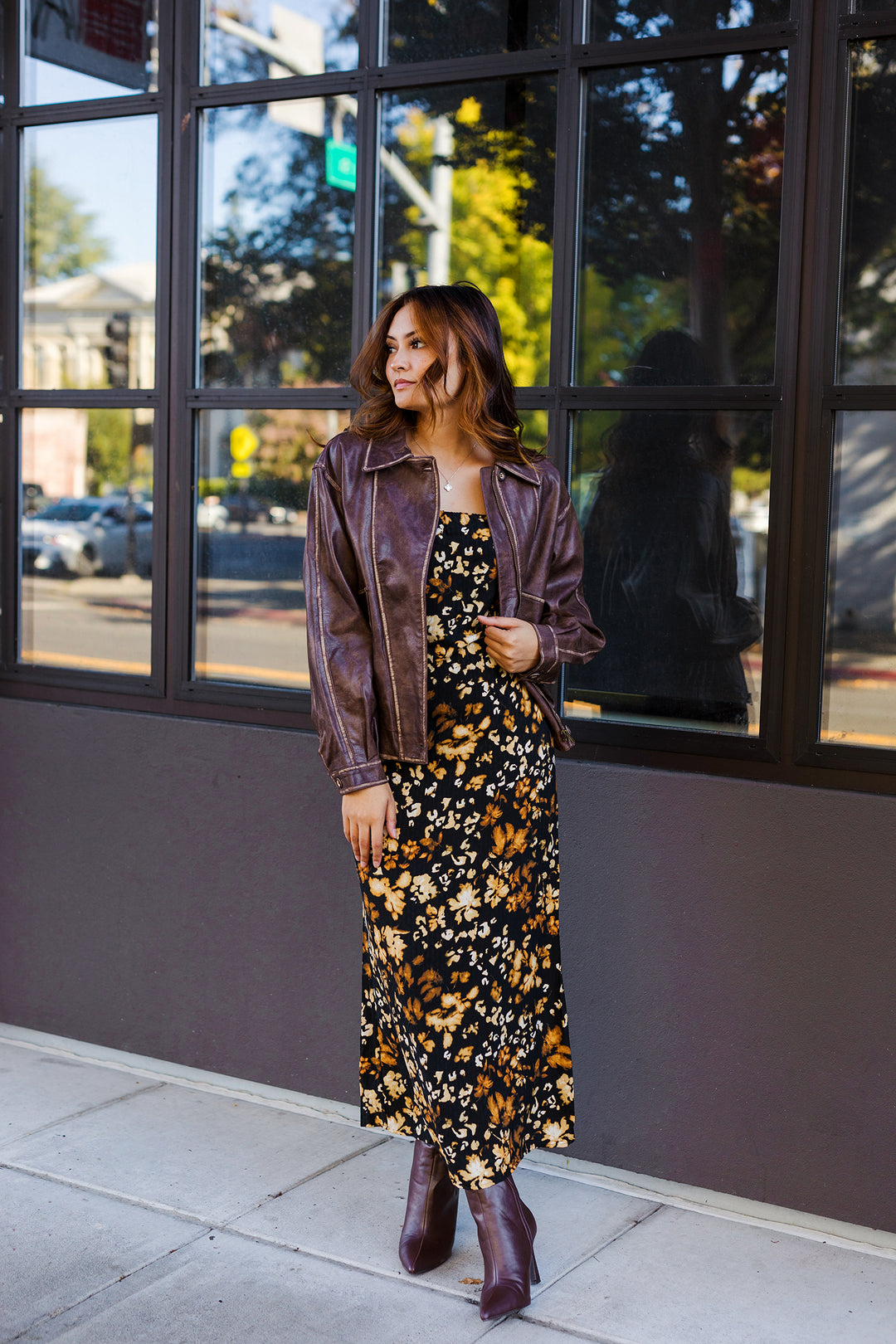 The Golden Leaves Strapless Maxi Dress