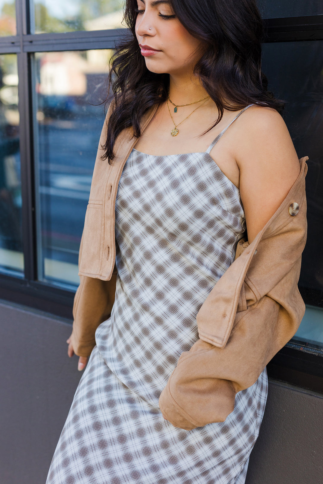 The Plaid Reputation Sleeveless Midi Dress
