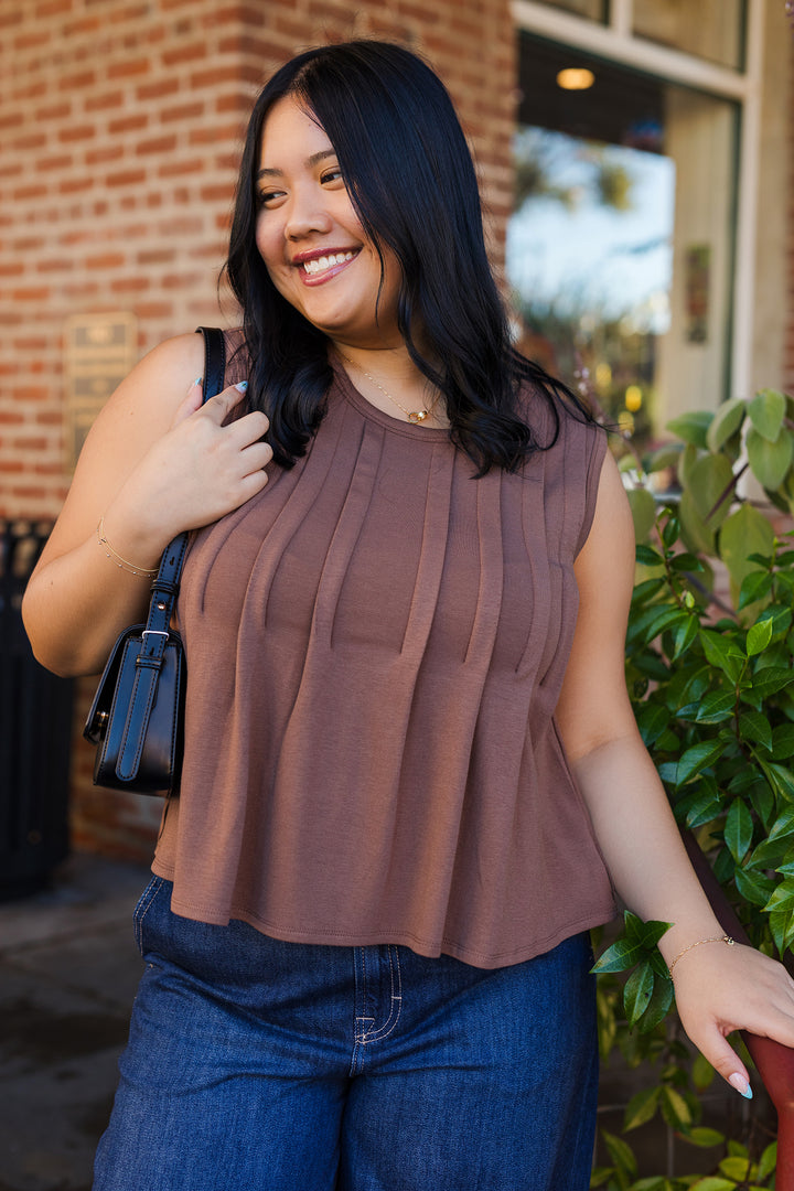 The Aura Pleated Front Top