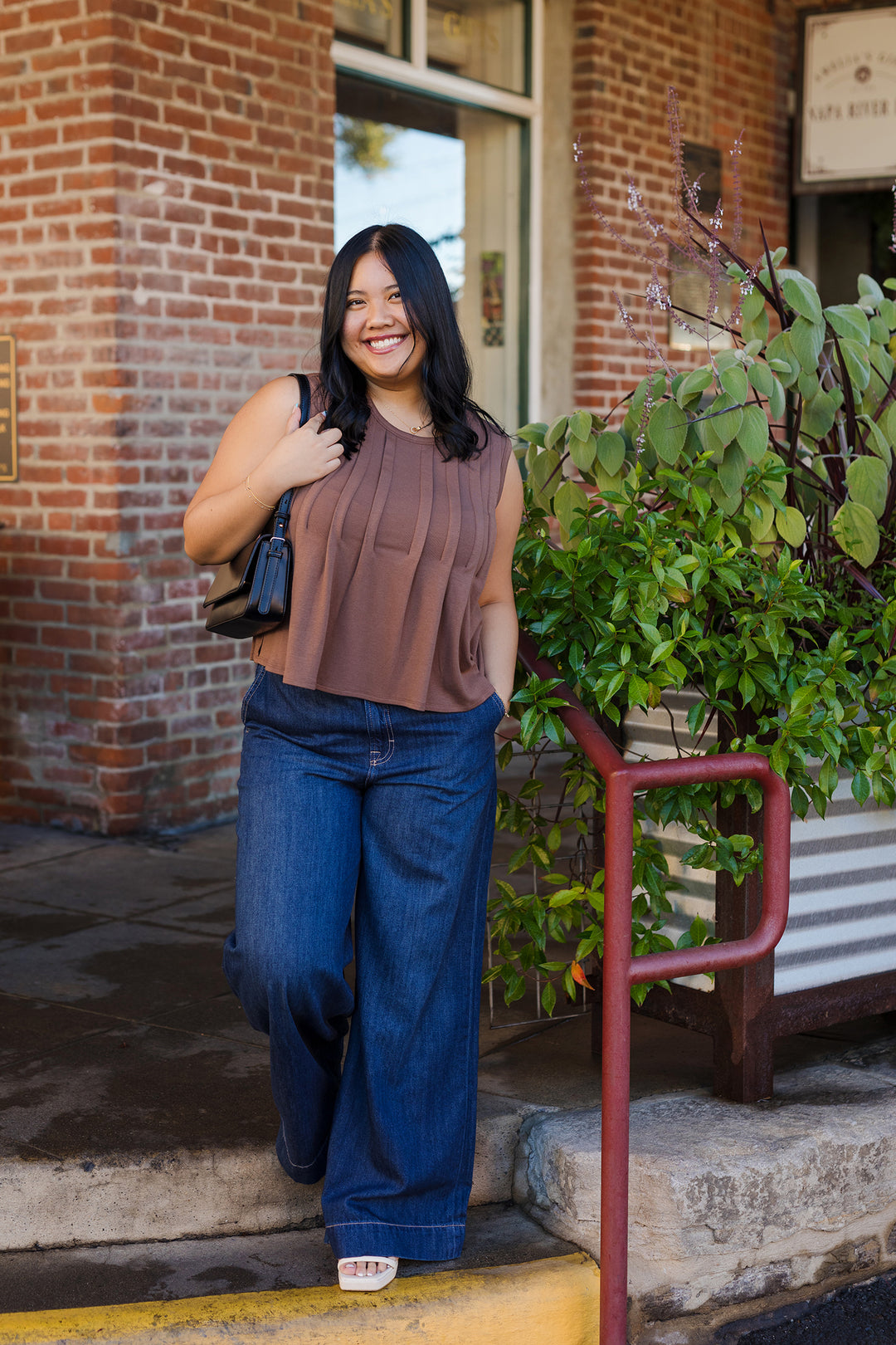 The Aura Pleated Front Top