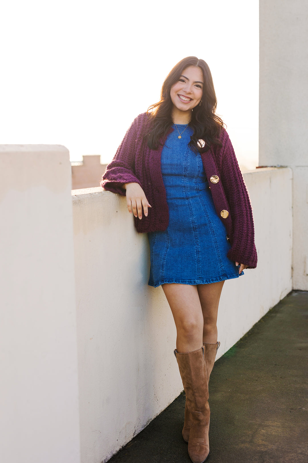 The Fall Aesthetic Chunky Knit Gold Button Cardigan